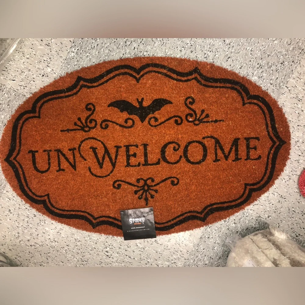 🖤 UNWelcome outdoor Mat - Orange and Black